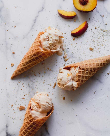 No-Churn Peach Ice Cream