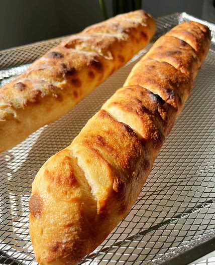 No Knead Baguette - 4 Ingredient Recipe