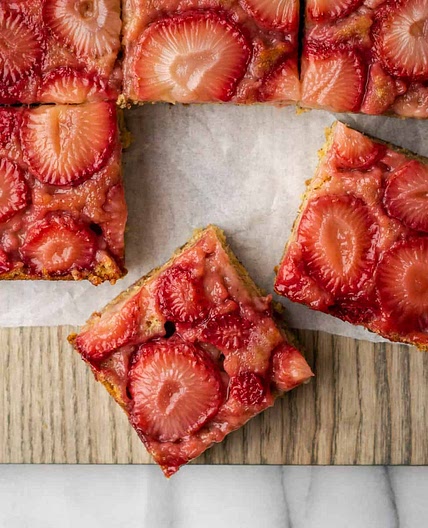 Gluten Free Strawberry Banana Upside Down Cake