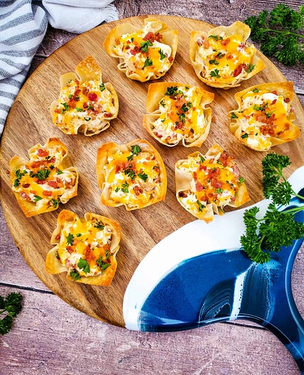 Chicken Bacon Ranch Wonton Cups