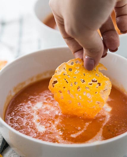 Easy Instant Pot Tomato Soup with Crispy Cheese