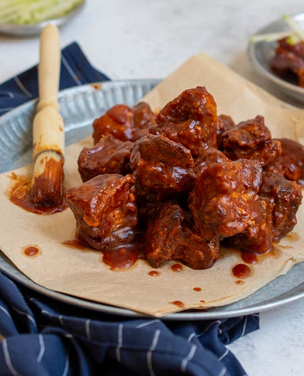 Pork Belly Burnt Ends with Crisp Apple Pickle