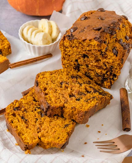 The Best Chocolate Chip Pumpkin Bread with Banana