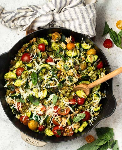 Pesto Zucchini Turkey Skillet (One Skillet)