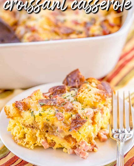 Ham & Cheese Croissant Casserole