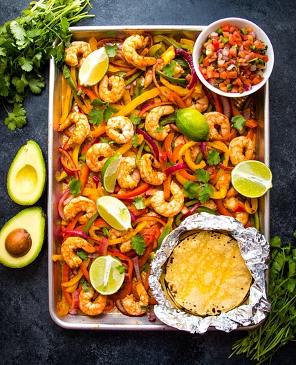 Sheet Pan Shrimp Fajitas