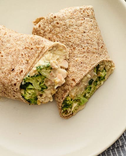 Warm Spiced Chickpea and Broccoli Wrap