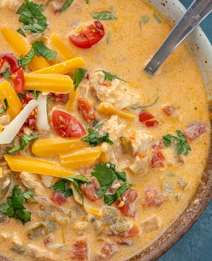 Cheesy Chicken Enchilada Soup