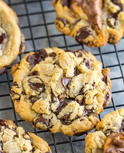 Thick Chocolate Chip Snickers Cookies