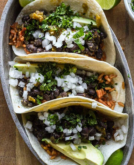 Rice and Bean Tacos