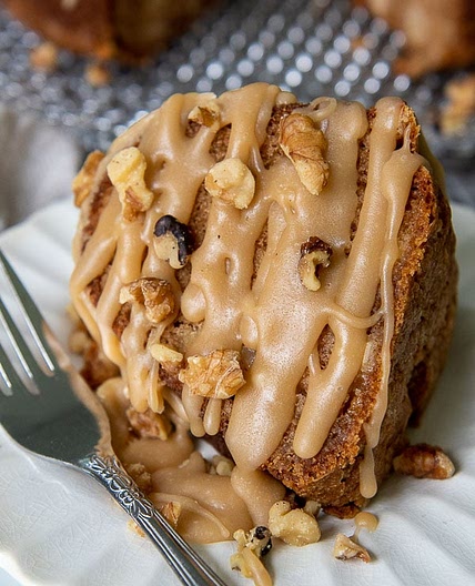 Fresh Apple Cake with Brown Sugar Praline Glaze