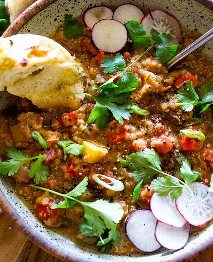Moroccan Red Lentil Quinoa Soup