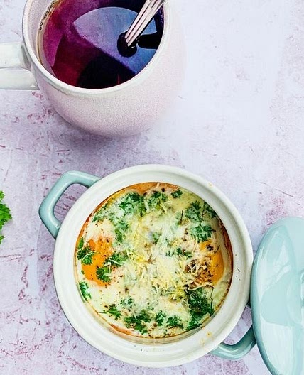 Smoked Salmon Baked Eggs