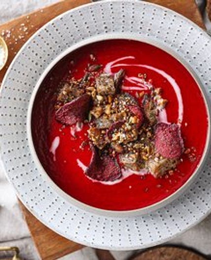 Creamy Beetroot & Sweet Potato Soup