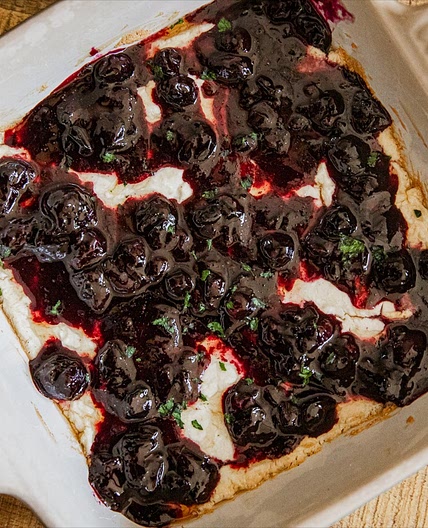 Blueberry Balsamic Smoked Goat Cheese Dip