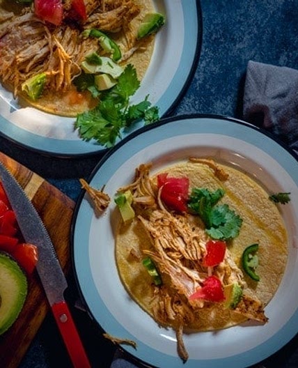 Tacos de pollos en la olla de presión