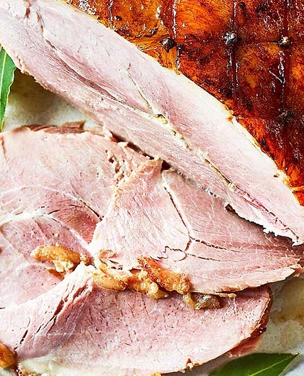 Slow-cooked cider, clove and honey-glazed ham