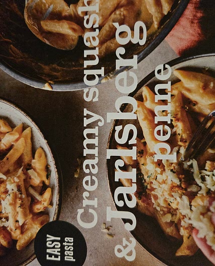 Creamy Squash and Jarlsberg penne