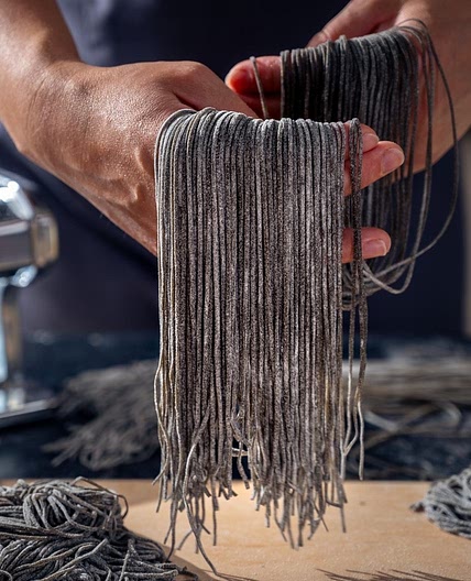 Homemade Black Squid Ink Pasta Dough