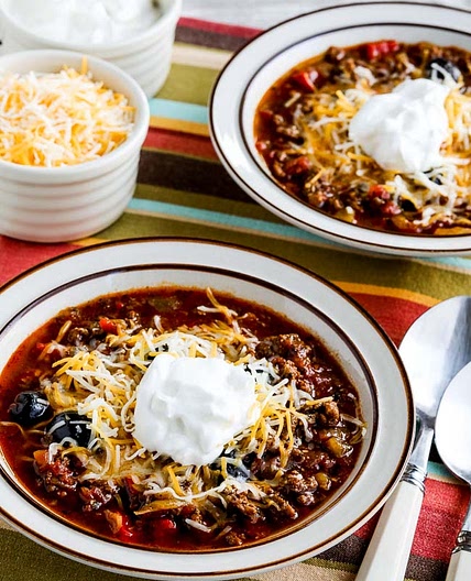 Ground Beef Chili with Olives (Instant Pot or Stovetop)