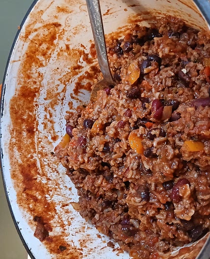 Mexican inspired mince, beans and rice