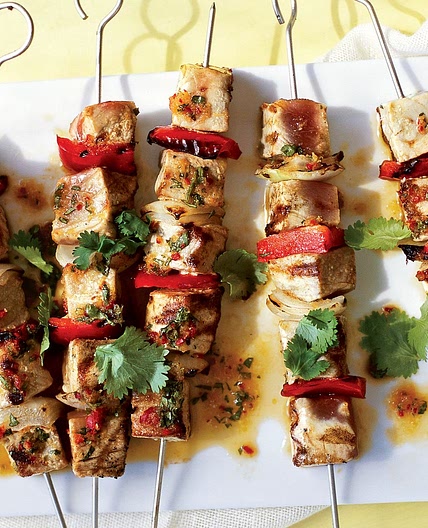 Grilled Tuna Kebabs with Ginger-Chile Marinade