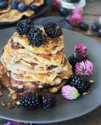 Healthy pancakes with red clover and banana
