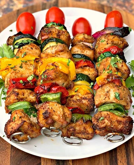 Easy, Air Fryer Grilled Chicken Kebabs
