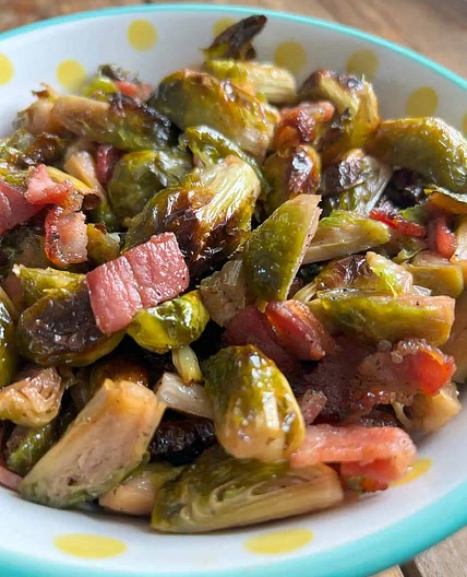 Maple Bacon Brussels Sprouts (Oven or Air Fryer)