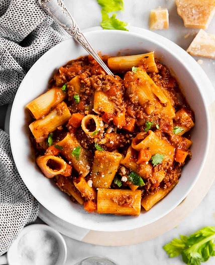 One Pot Rigatoni Bolognese