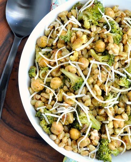 Roasted Broccoli Farro Salad
