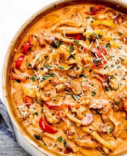 Cajun Pasta with Sausage and Peppers