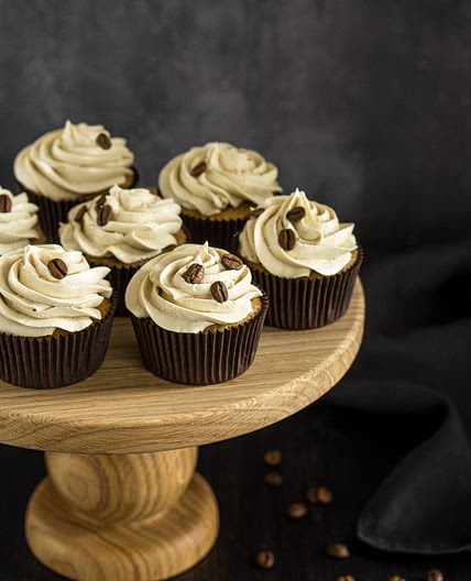 Coffee Cupcakes with Brewed Coffee and French Buttercream