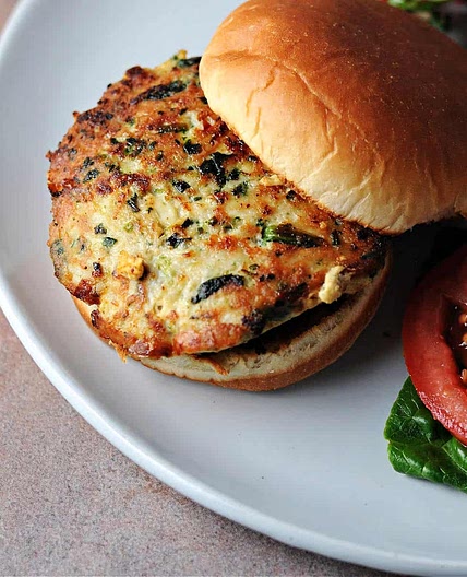Chicken Feta & Spinach Burgers