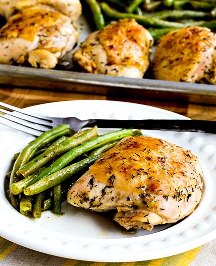 Roasted Lemon Chicken and Green Beans Sheet Pan Meal