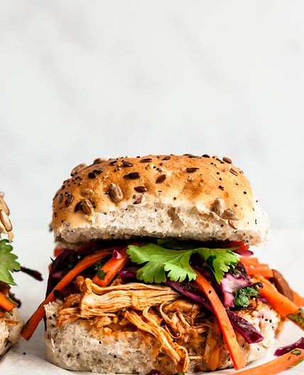 Incredible Slow Cooker Pulled Chicken Sandwiches