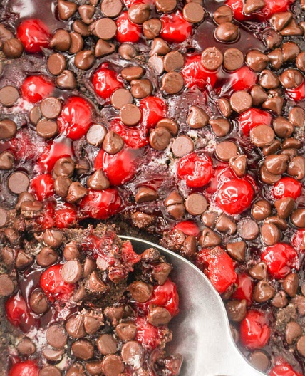 Chocolate Cherry Cobbler Cake