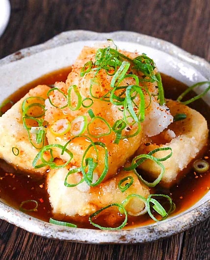 Agedashi tofu (Japanese deep fried tofu) with Homemade Sauce