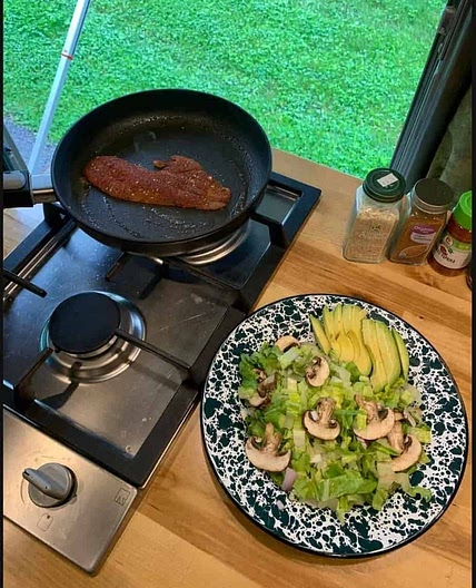 Blackened Crappie salad