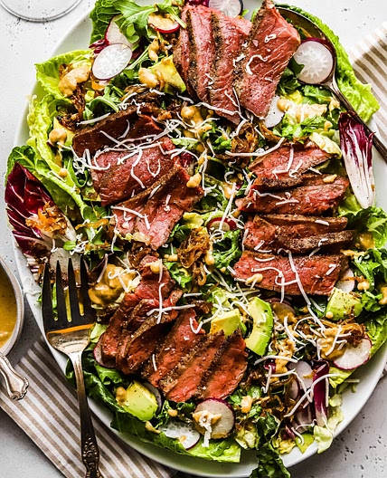 Steak Salad with Caramelized Onion Vinaigrette