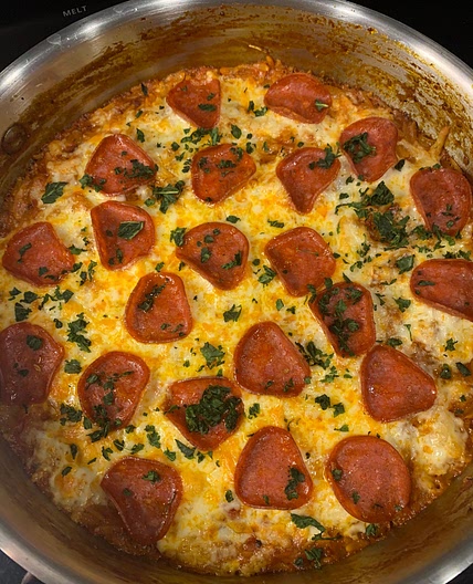 One Pan Pepperoni Pizza Orzo