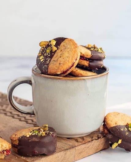 Raspberry Pistachio Biscuits