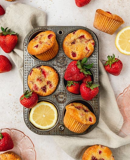 Strawberry Lemon Muffins