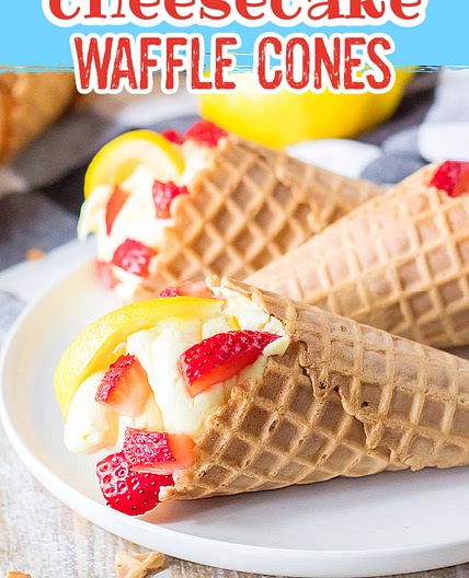 STRAWBERRY CHEESECAKE WAFFLE CONES