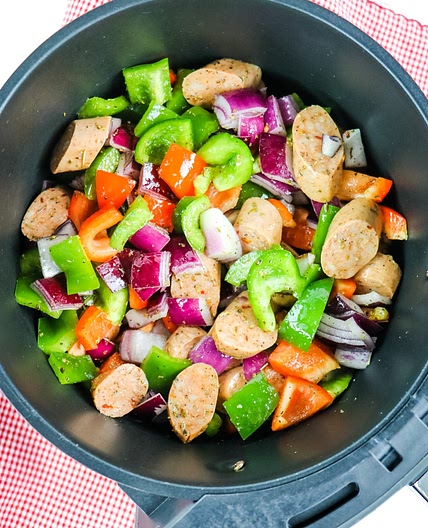 Easy Air Fryer Chicken Sausage and Peppers