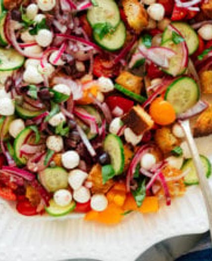 Layered Panzanella Salad