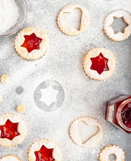 Strawberry Linzer Biscuits
