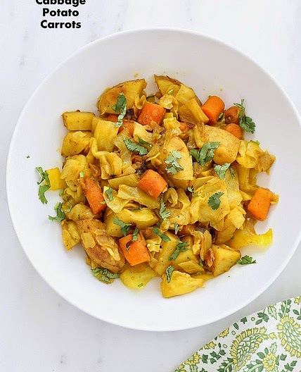 Atakilt Wat - Ethiopian Cabbage Potato Carrots. Vegan Gluten-free Recipe