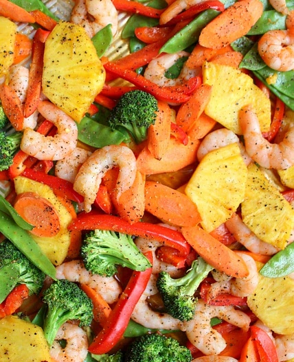 Sheet Pan Sweet and Sour Shrimp