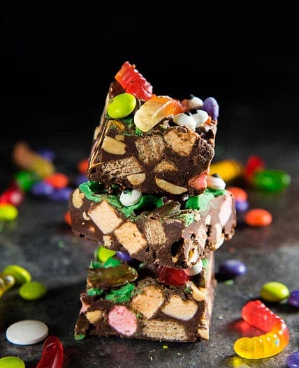Halloween Rocky Road Slices